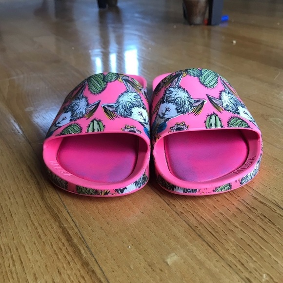 Mini Melissa Pink Llama Slides Girls Size 1 Sandals Cute summer alpaca clothes - Picture 3 of 10